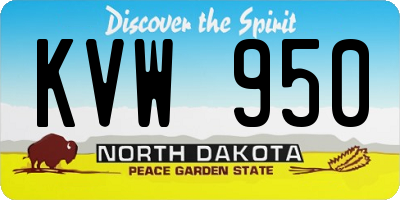ND license plate KVW950