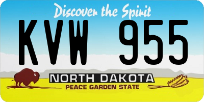 ND license plate KVW955