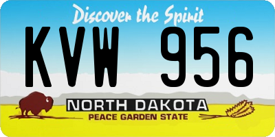 ND license plate KVW956