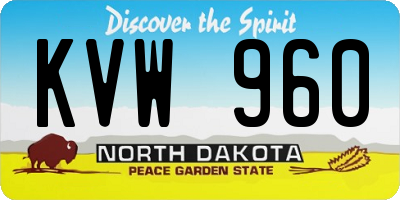 ND license plate KVW960