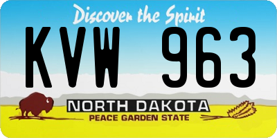 ND license plate KVW963