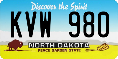 ND license plate KVW980