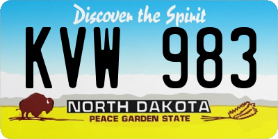 ND license plate KVW983