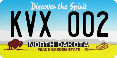 ND license plate KVX002