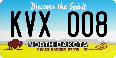ND license plate KVX008