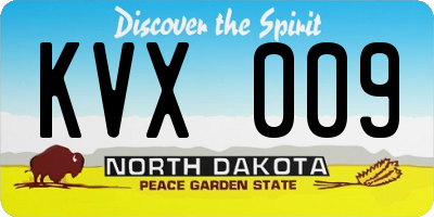 ND license plate KVX009