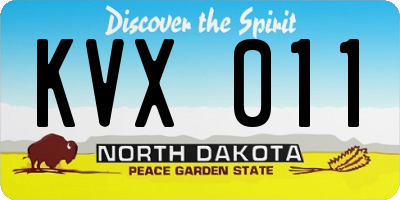 ND license plate KVX011