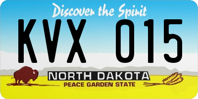 ND license plate KVX015