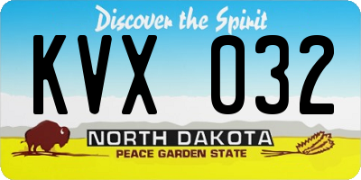 ND license plate KVX032