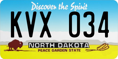 ND license plate KVX034