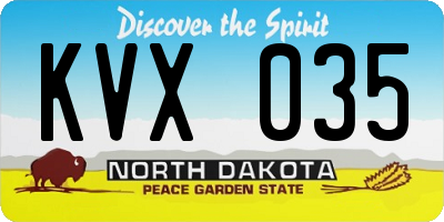 ND license plate KVX035