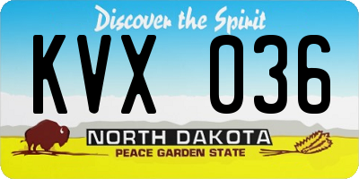 ND license plate KVX036