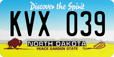ND license plate KVX039