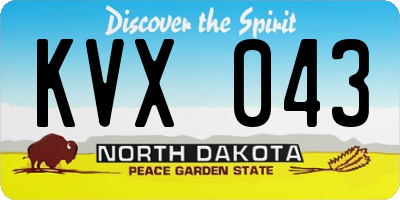 ND license plate KVX043