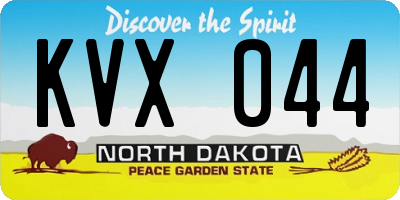 ND license plate KVX044