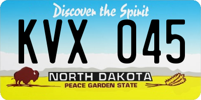 ND license plate KVX045