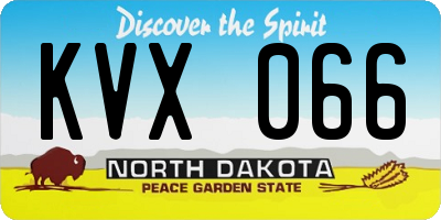 ND license plate KVX066