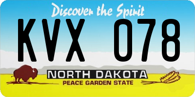 ND license plate KVX078