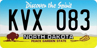 ND license plate KVX083
