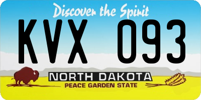 ND license plate KVX093