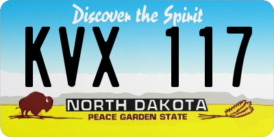 ND license plate KVX117
