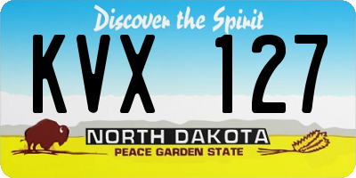 ND license plate KVX127