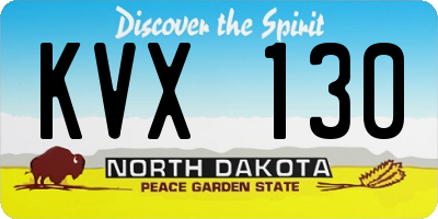 ND license plate KVX130