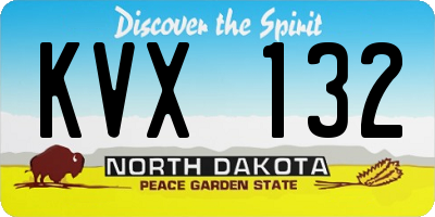ND license plate KVX132