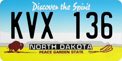 ND license plate KVX136