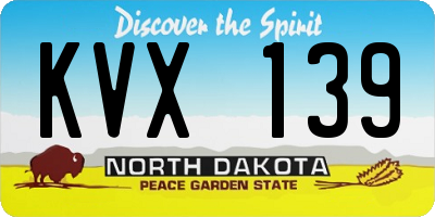 ND license plate KVX139