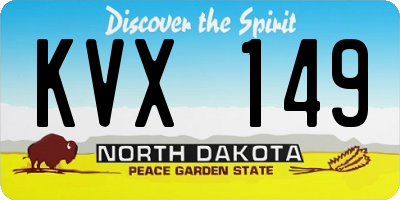 ND license plate KVX149