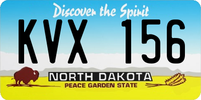 ND license plate KVX156