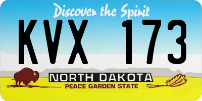 ND license plate KVX173