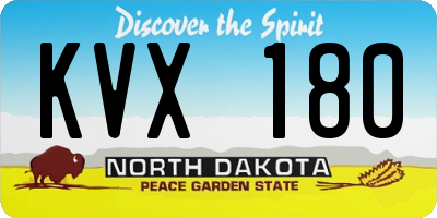 ND license plate KVX180