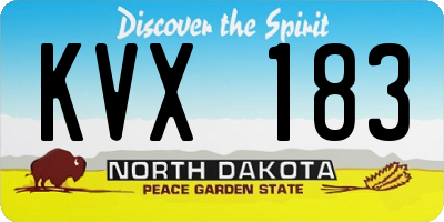 ND license plate KVX183