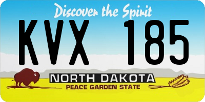 ND license plate KVX185
