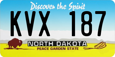 ND license plate KVX187