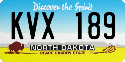 ND license plate KVX189