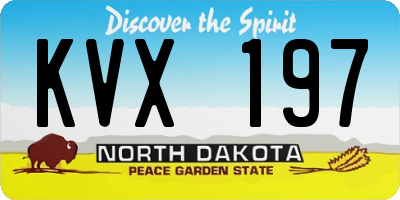 ND license plate KVX197