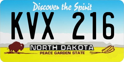 ND license plate KVX216