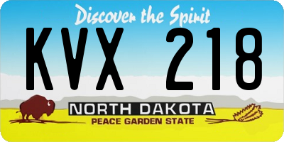 ND license plate KVX218