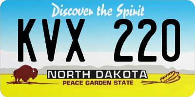 ND license plate KVX220