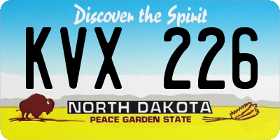 ND license plate KVX226