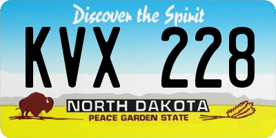 ND license plate KVX228