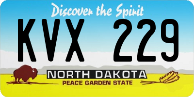 ND license plate KVX229