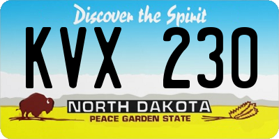 ND license plate KVX230