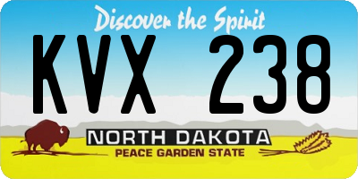 ND license plate KVX238