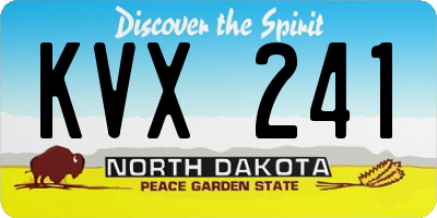 ND license plate KVX241