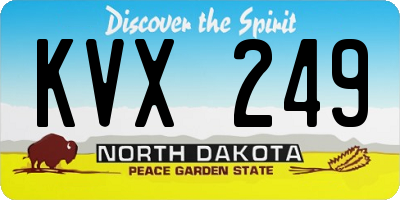 ND license plate KVX249