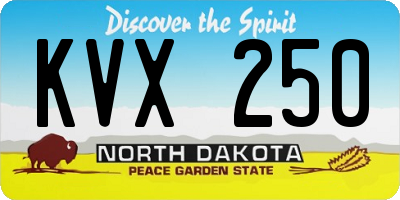 ND license plate KVX250